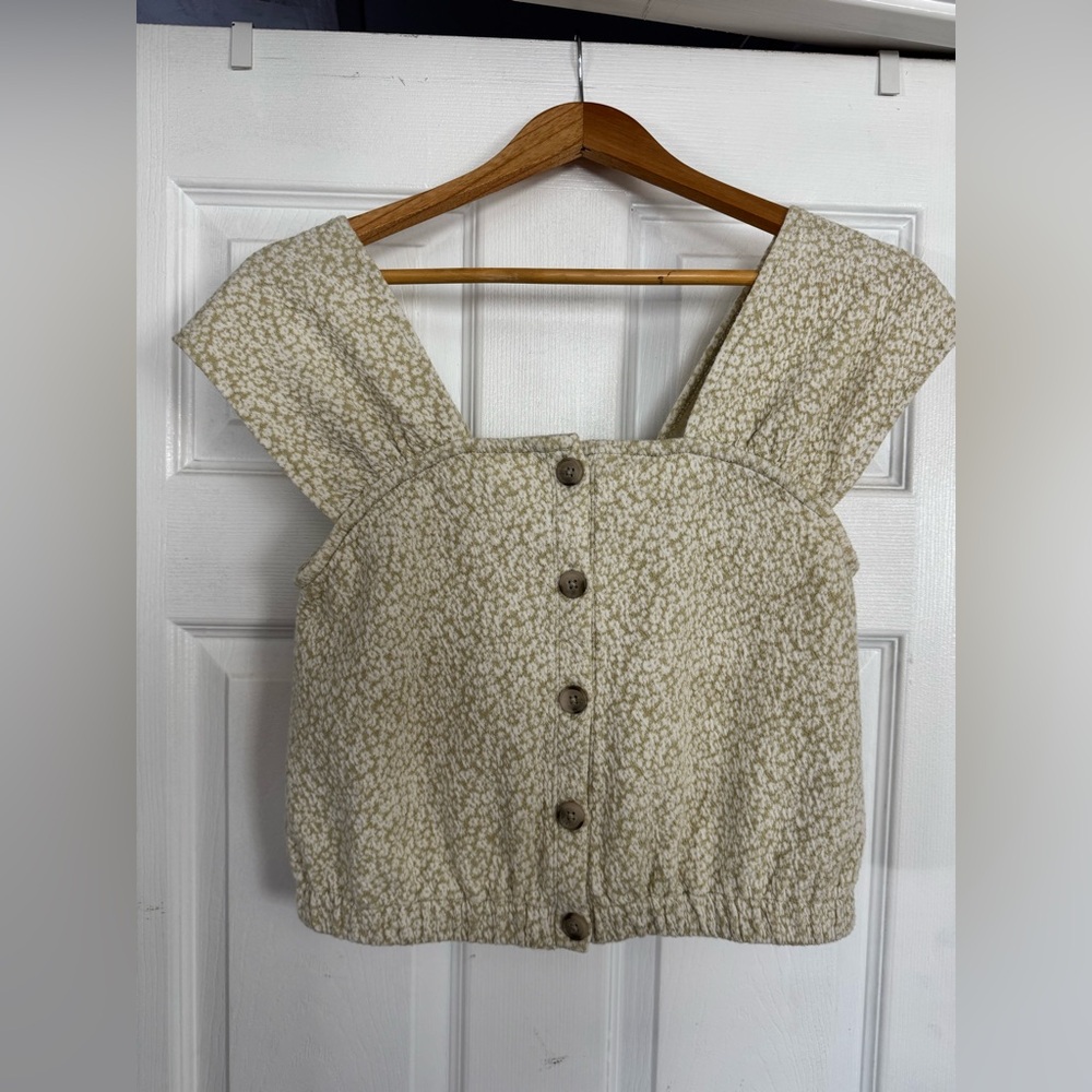 Madewell Floral Jacquard Button-Front Top